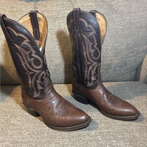 Nocona Vintage Men's Brown Leather Western Cowboy Boots Size 7 EEE